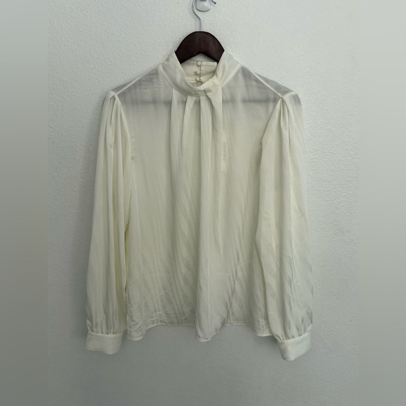 NWT FRAME Knotted Mock Neck Blouse size M - Picture 3 of 5